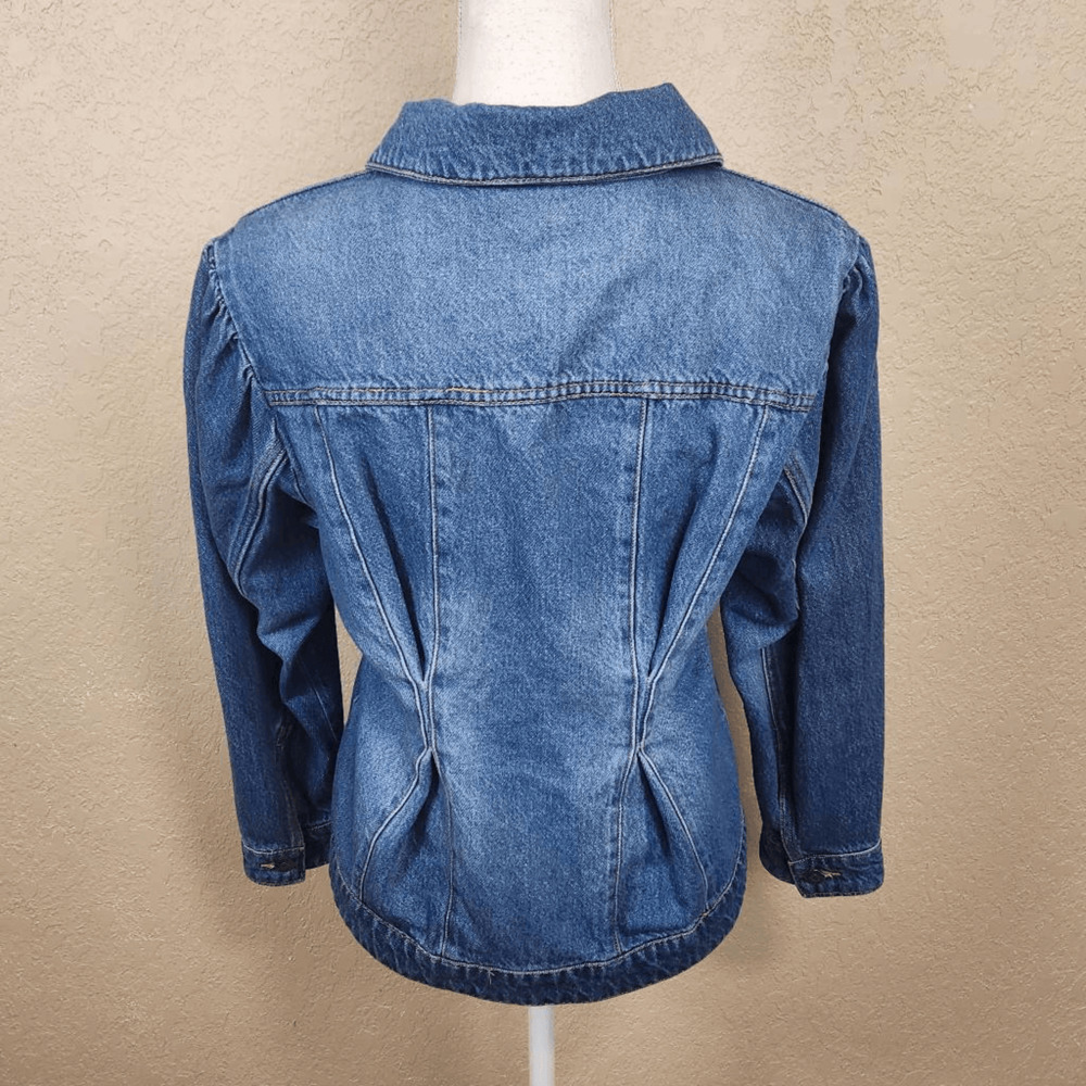 The Future Collective Blue Pleated Denim Jacket Small (4338CL) - Picture 4 of 6